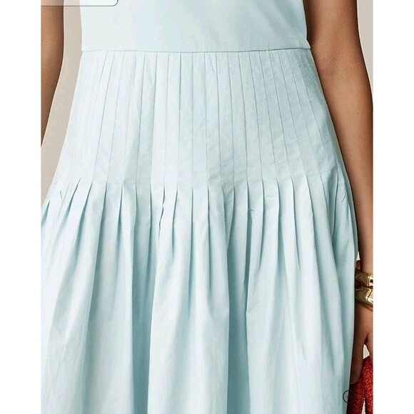 J.Crew Pintuck Mixy Dress Midi Edgewater Blue CK707 TINY MARK Size M NWT - Picture 3 of 12